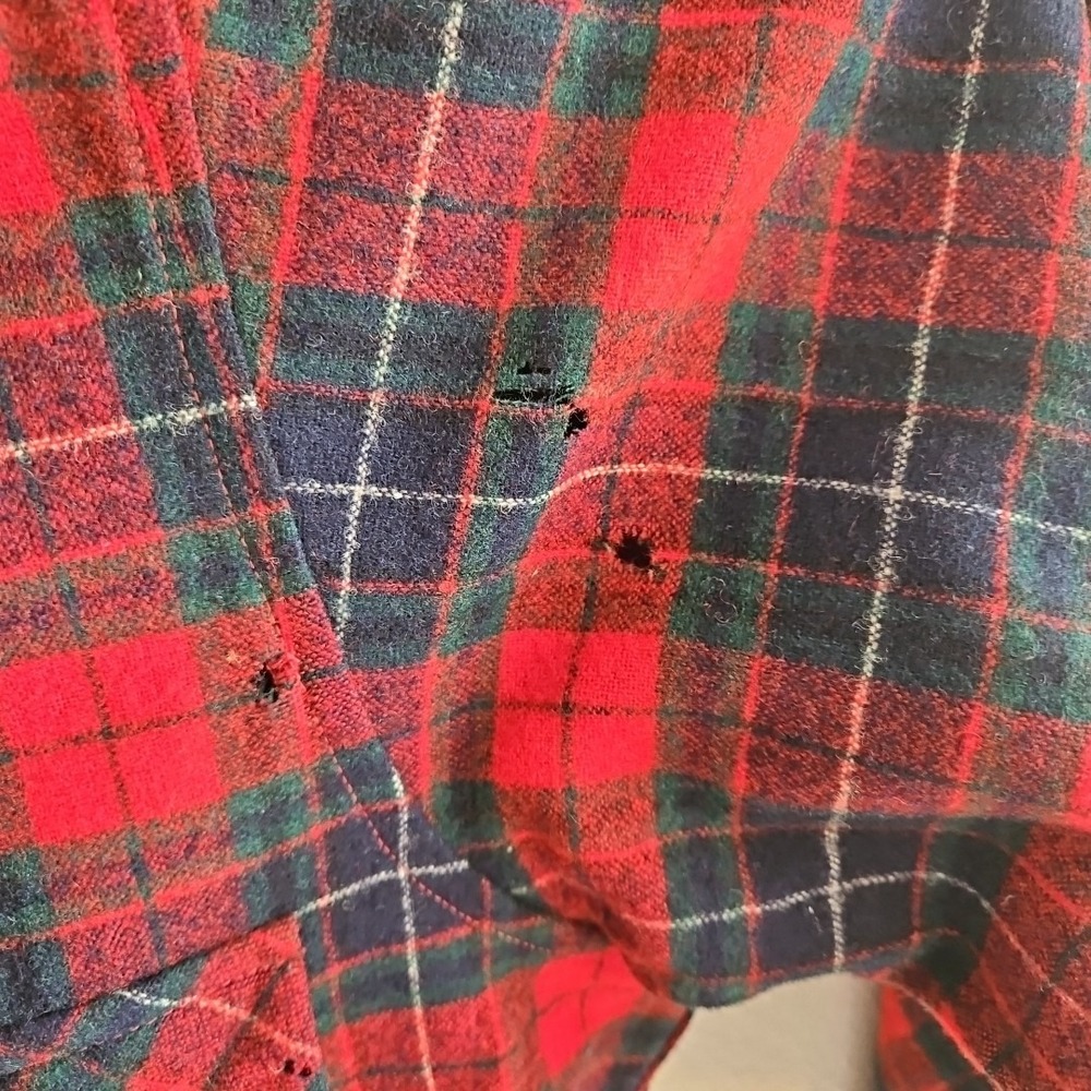 Vintage Pendleton Flannel Shirt Men's Size Large 70s Virgin Wool Red READ DESC - Picture 6 of 8